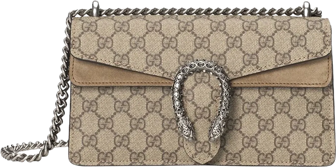 Gucci Dionysus Shoulder Bag Small GG Supreme Canvas Beige/Ebony